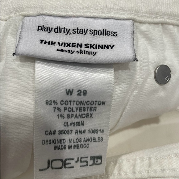 Joe's Women’s Jeans Size 29 Ecru Color Vixen Ankle Sassy Zip Fly Button Closure - Picture 3 of 6